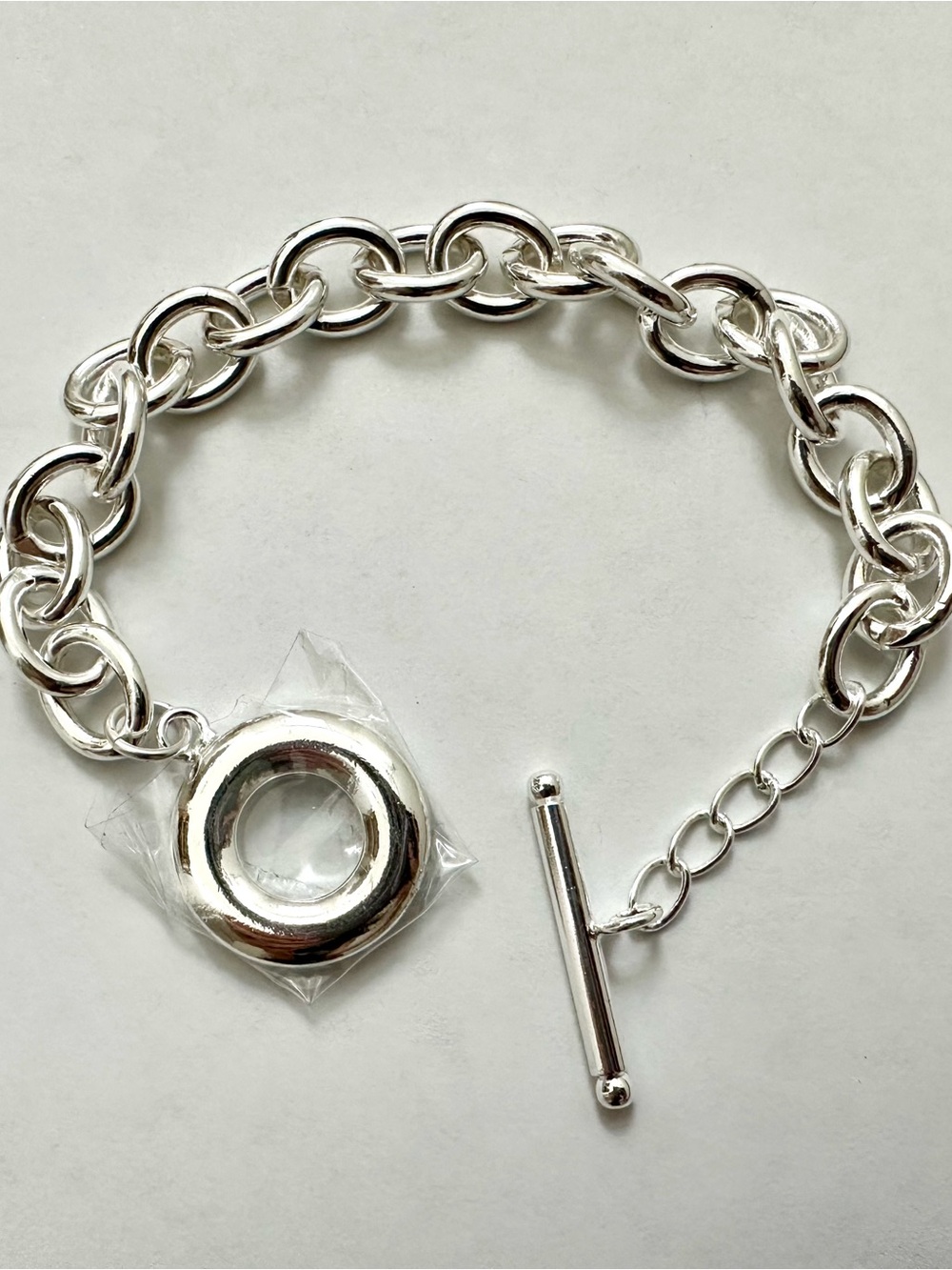 925 Silver Chain Toggle Bracelet
